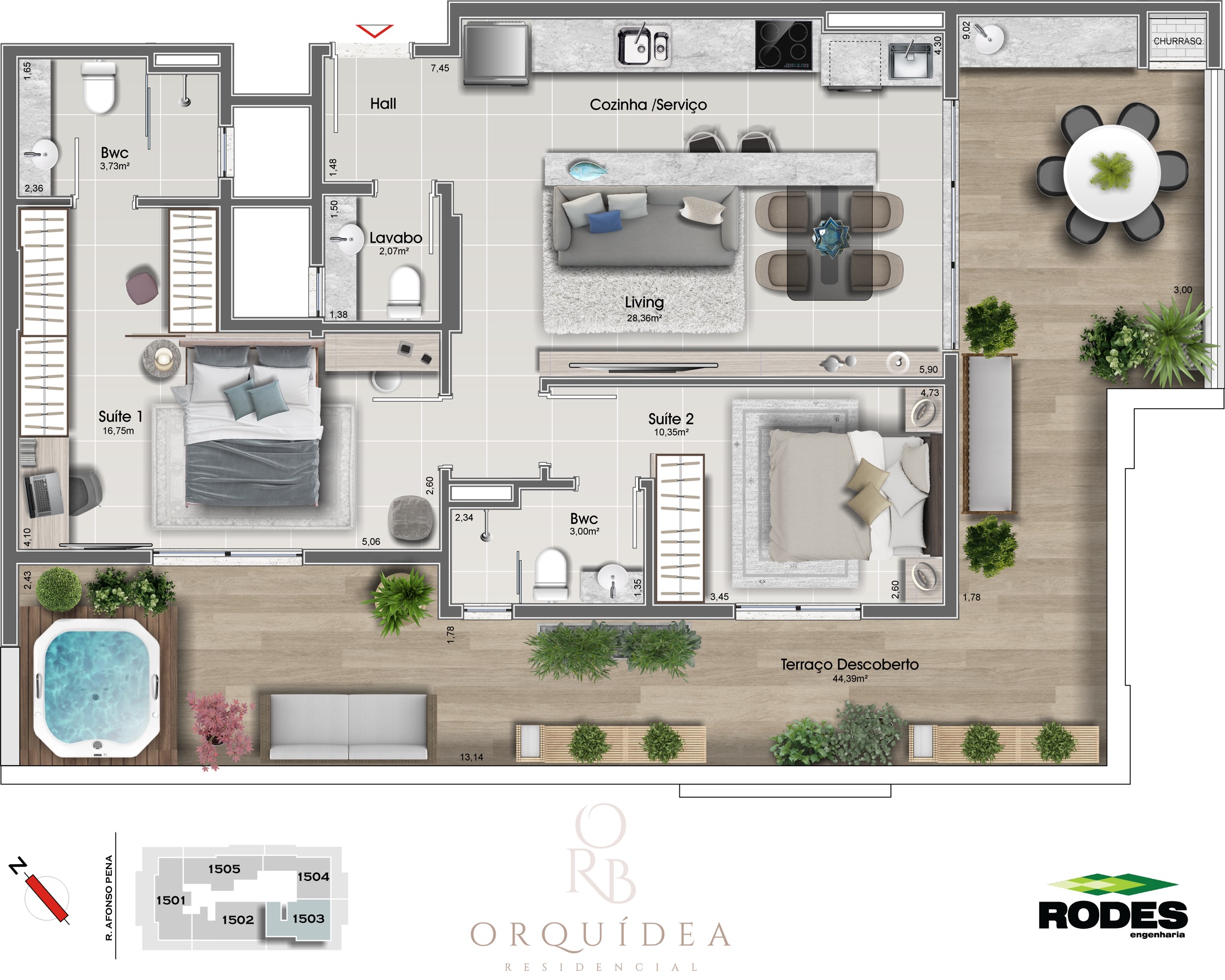 Planta da cobertura 1503